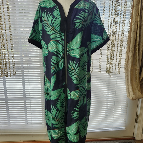 Tropical Leaf Print Duster/kimono - Picture 2 of 4